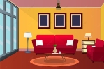 интерьер комнаты мультфильм гостиная дети с мебелью подростковый роскошный  дом диван вектор, номер, интерьер, мультфильм фон картинки и Фото для  бесплатной загрузки